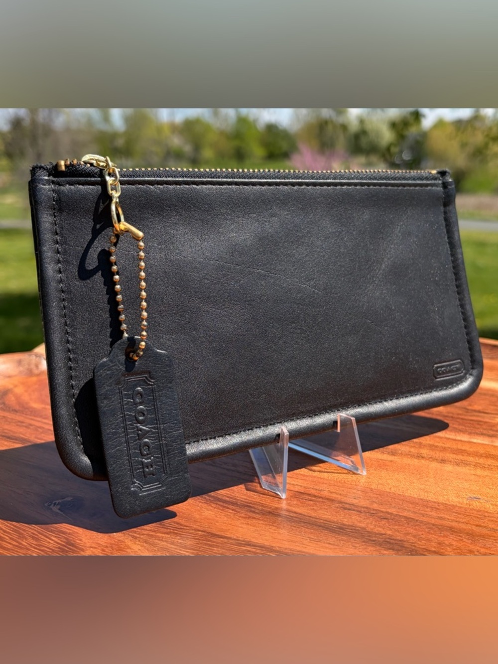 Vintage COACH Black Glovetanned Leather Skinny Case Like New - Picture 3 of 17